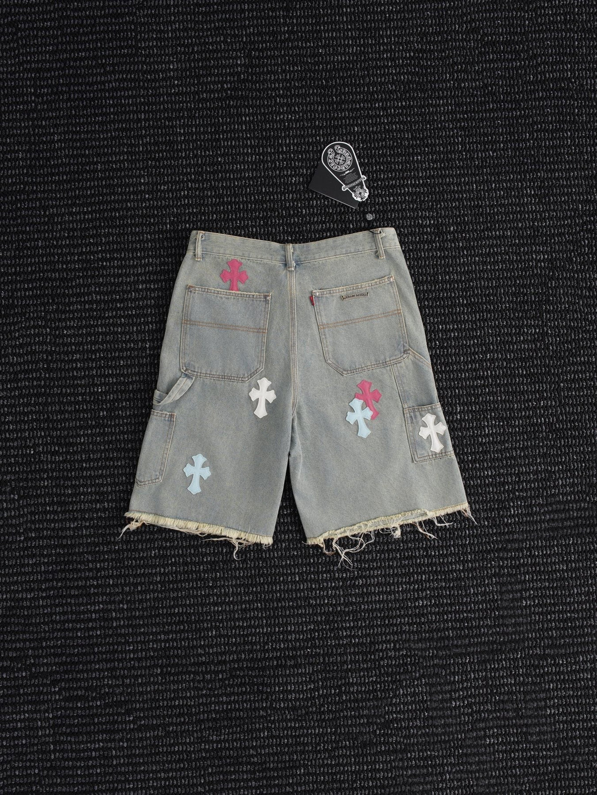 Chrome Hearts Cross Patch Light Blue Denim Shorts