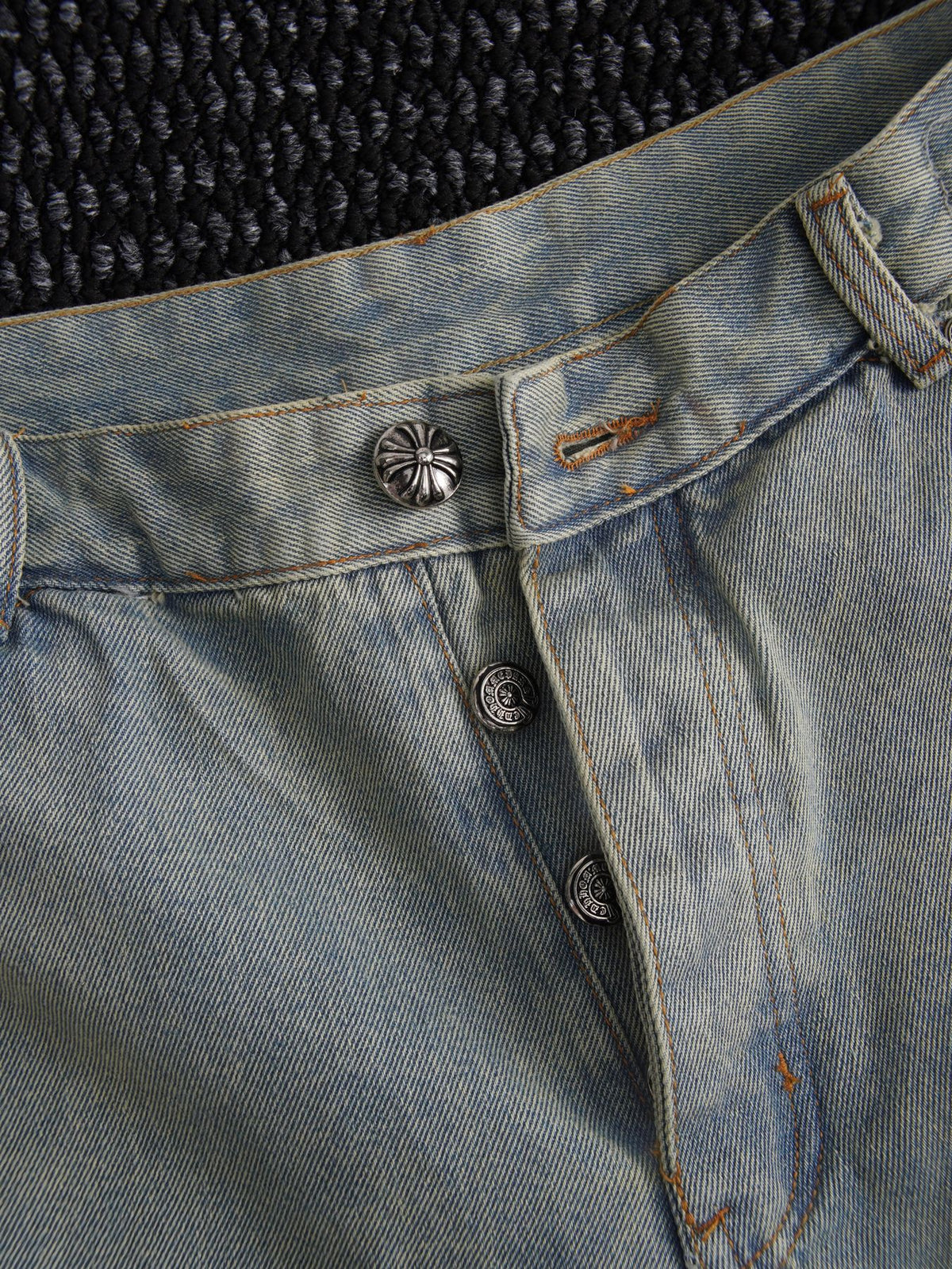 Chrome Hearts Cross Patch Light Blue Denim Shorts