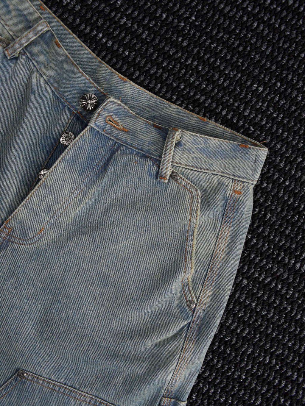 Chrome Hearts Light Blue Washed Denim Shorts
