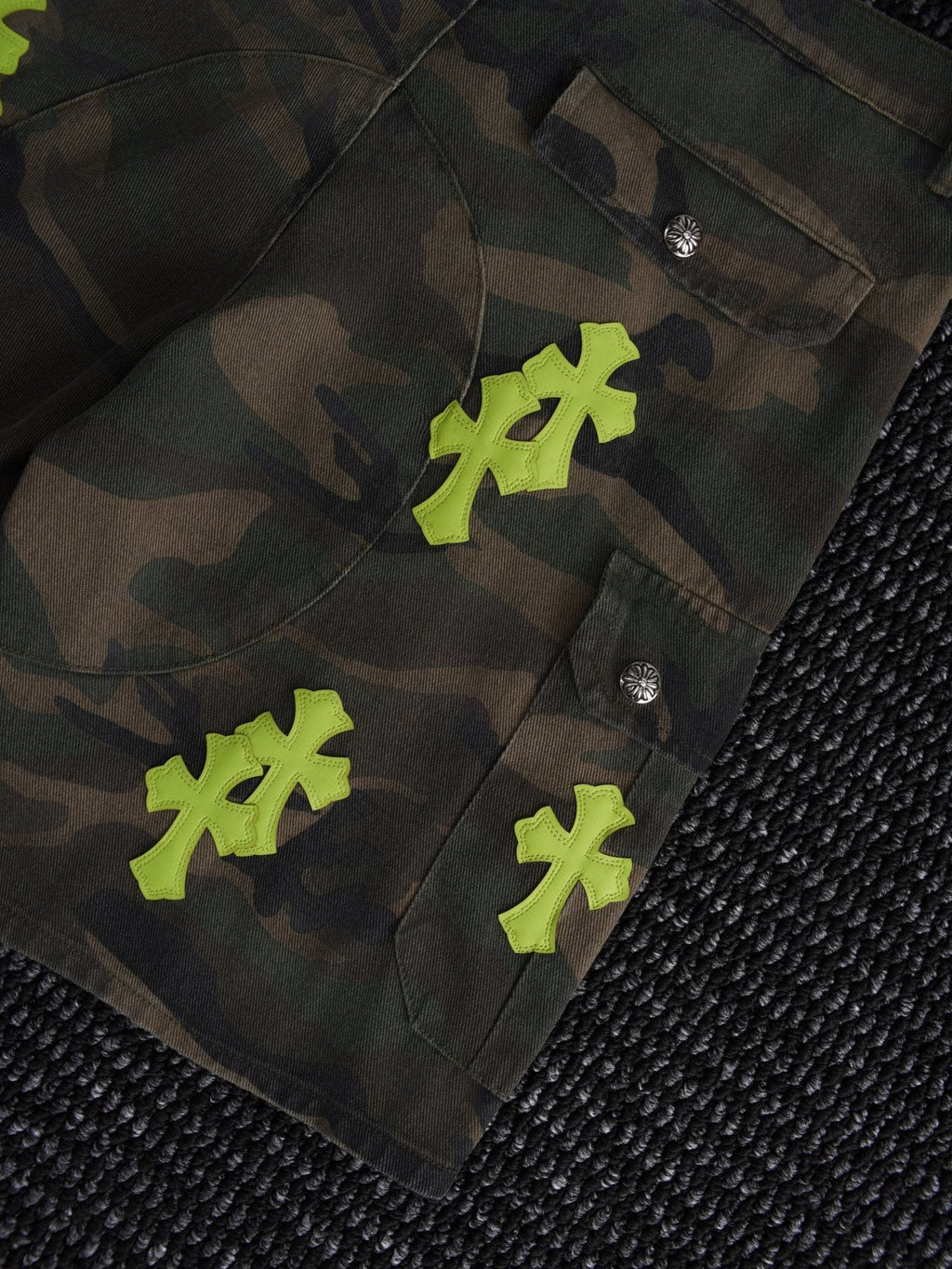 Chrome Hearts Camo Cross Patch Cargo Shorts