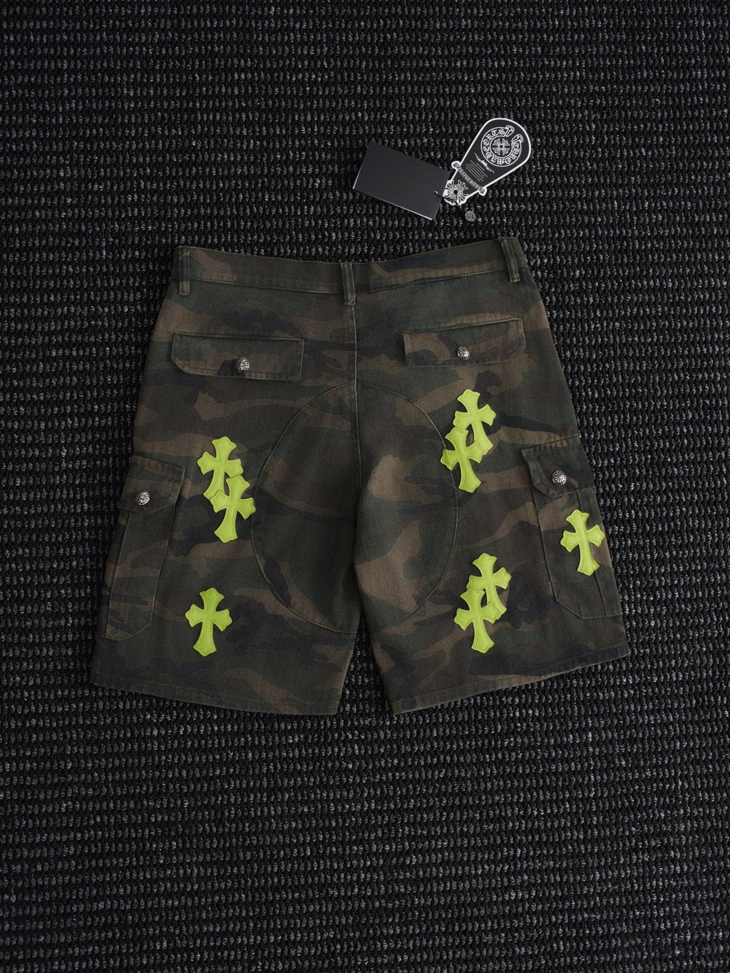 Chrome Hearts Camo Cross Patch Cargo Shorts