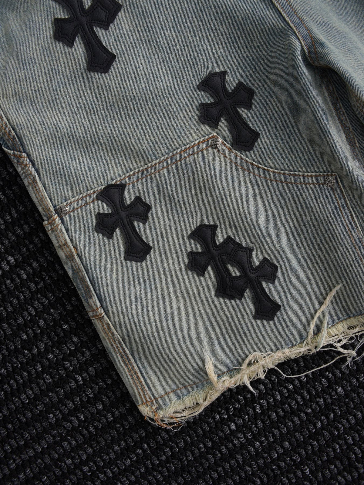 Chrome Hearts Cross Patch Denim Shorts