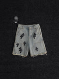 Chrome Hearts Cross Patch Denim Shorts
