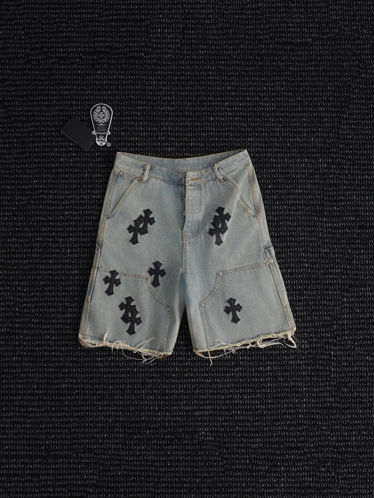 Chrome Hearts Cross Patch Denim Shorts
