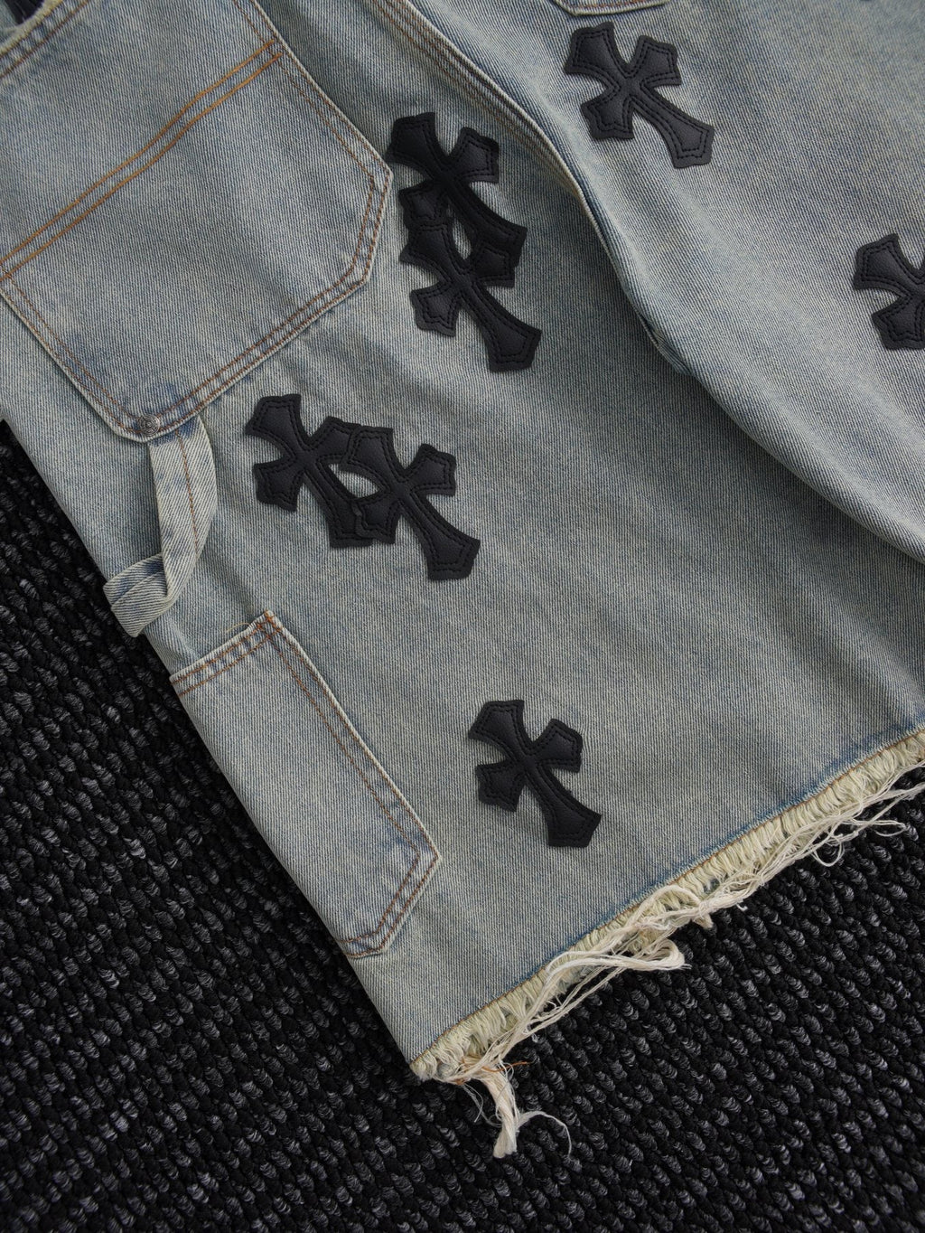 Chrome Hearts Cross Patch Denim Shorts