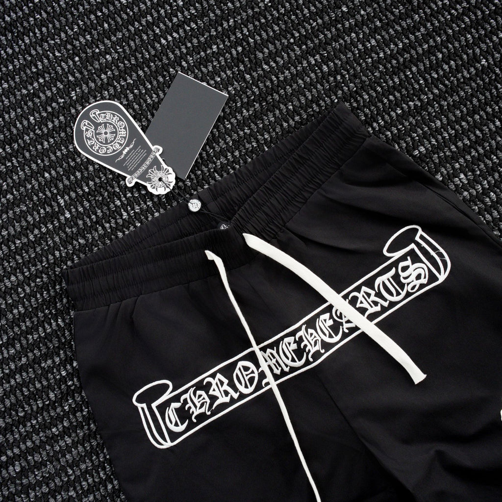 Chrome Hearts Cross Graphic Drawstring Shorts