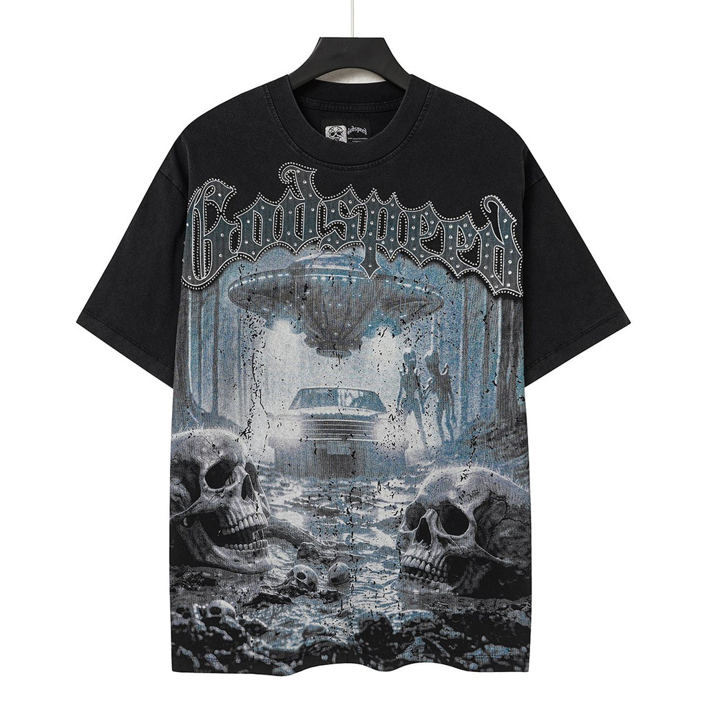 Godspeed Skull Graphic Short-Sleeve T-Shirt