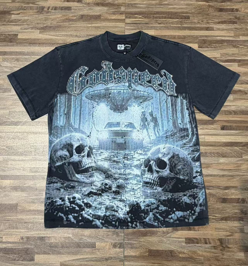 Godspeed Skull Graphic Short-Sleeve T-Shirt