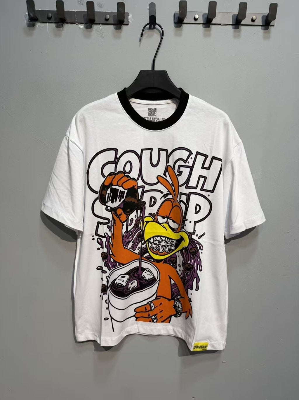 THAT'S A AWFUL LOT OF COUGH SYRUP Cartoon Ringer T-Shirt