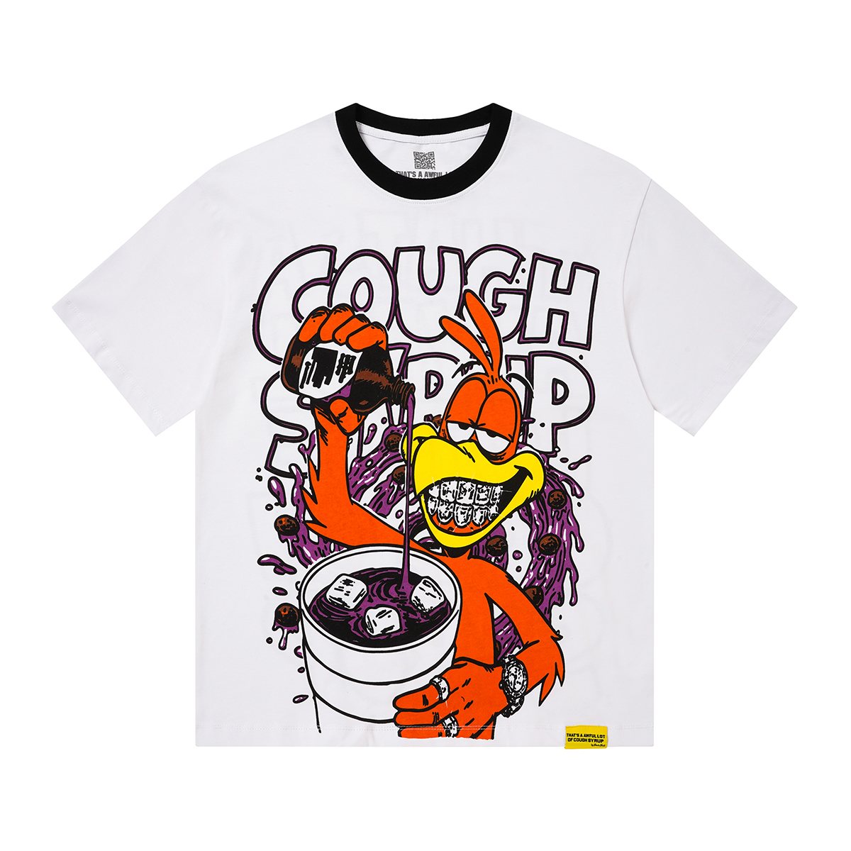 THAT'S A AWFUL LOT OF COUGH SYRUP Cartoon Ringer T-Shirt