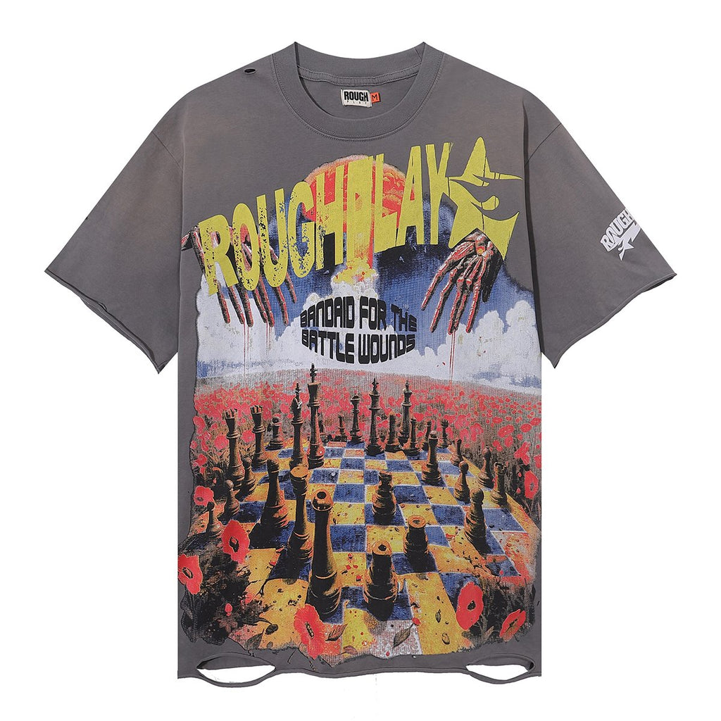 Rough Play Think Twice Chess Graphic T-Shirt