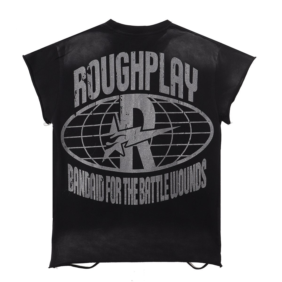 Rough Play Washed Rhinestone Sleeveless T-Shirt