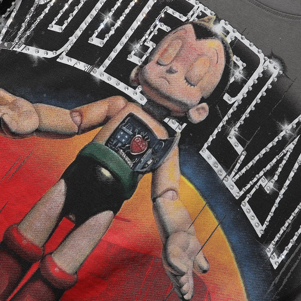 Rough Play Astro Boy Rhinestone Graphic Long-Sleeve T-Shirt