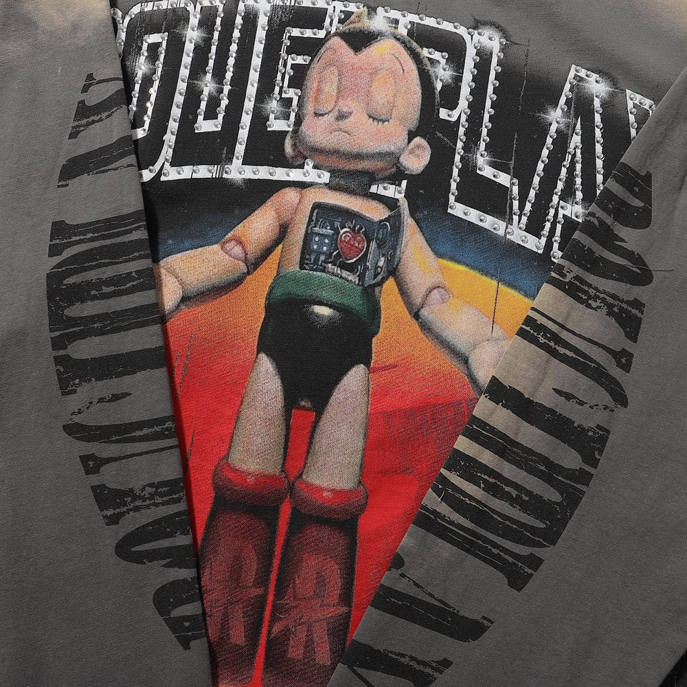 Rough Play Astro Boy Rhinestone Graphic Long-Sleeve T-Shirt