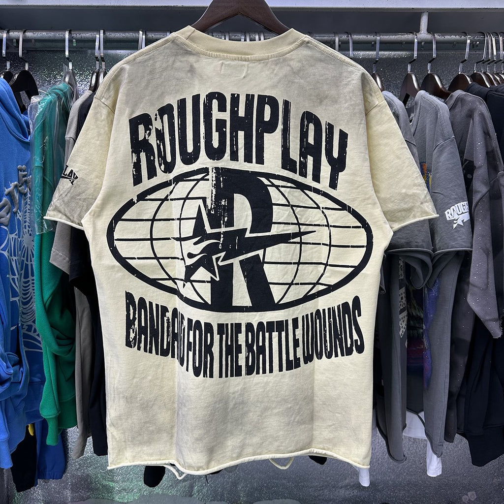 Rough Play Rabbit Car Distressed Short-Sleeve T-Shirt
