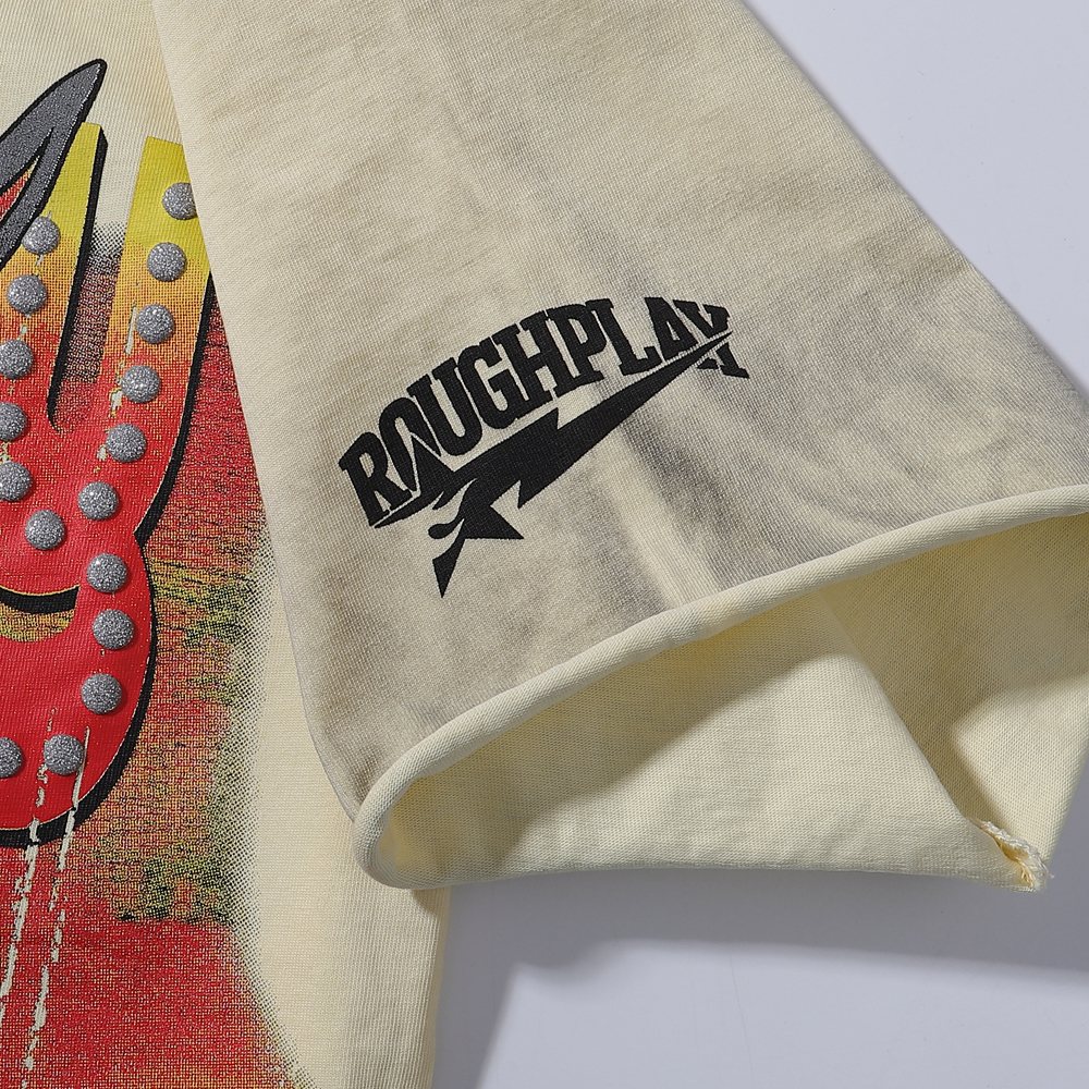 Rough Play Rabbit Car Distressed Short-Sleeve T-Shirt