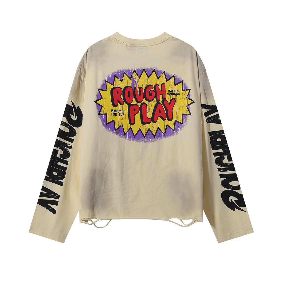 Rough Play Beavis Buttead Rhinestone Graphic Long-Sleeve T-Shirt