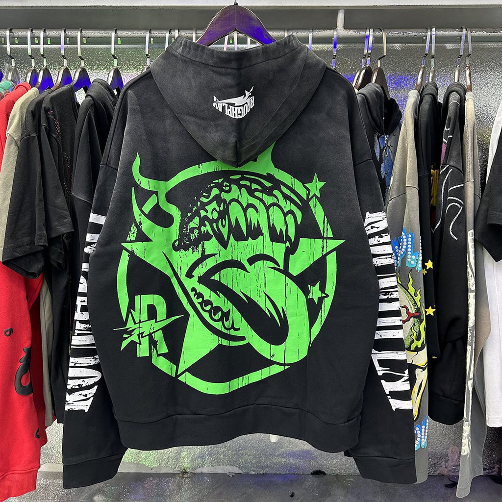 Rough Play In Car Skull Graphic Hoodie