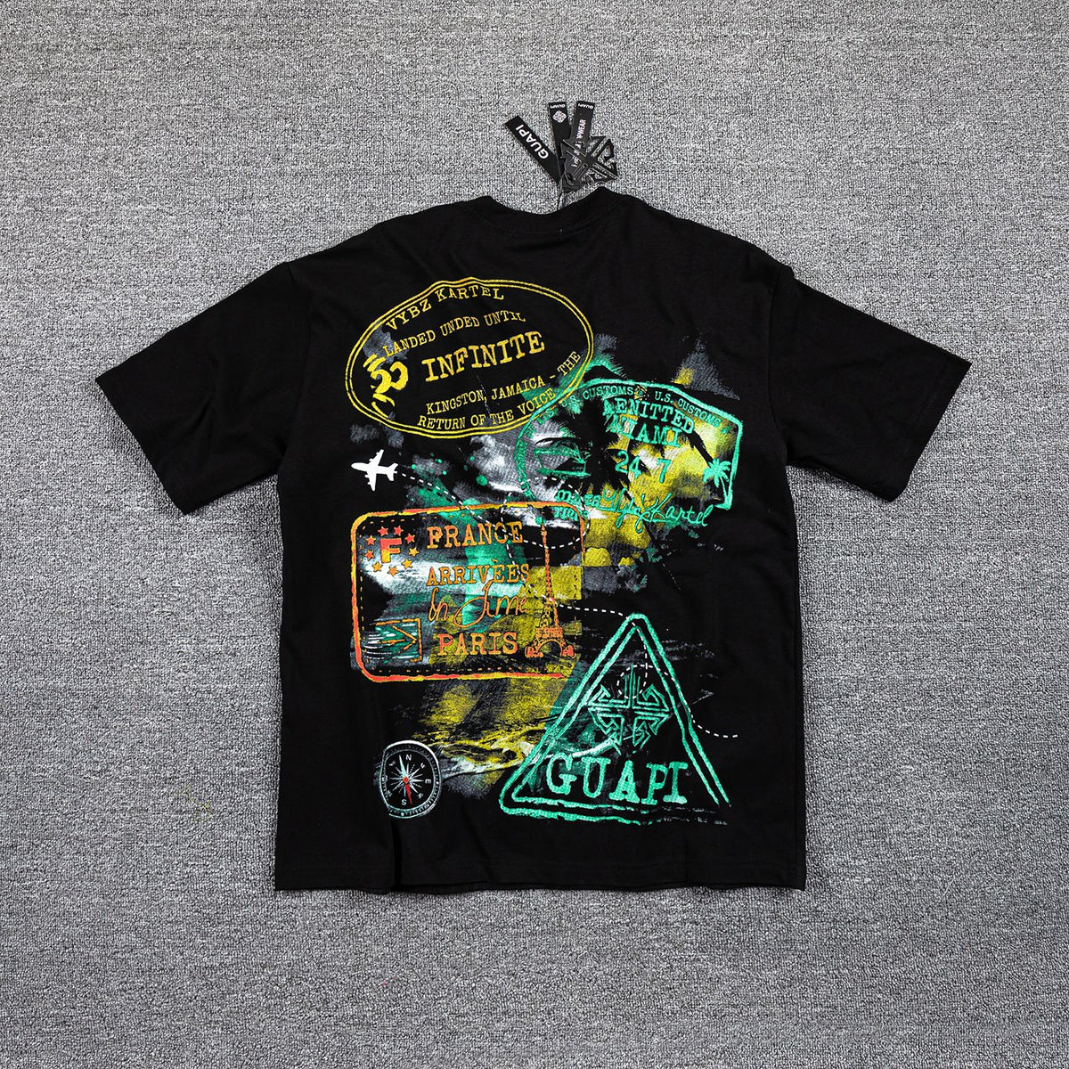 GUAPI World Boss Travel Stamp Graphic T-Shirt