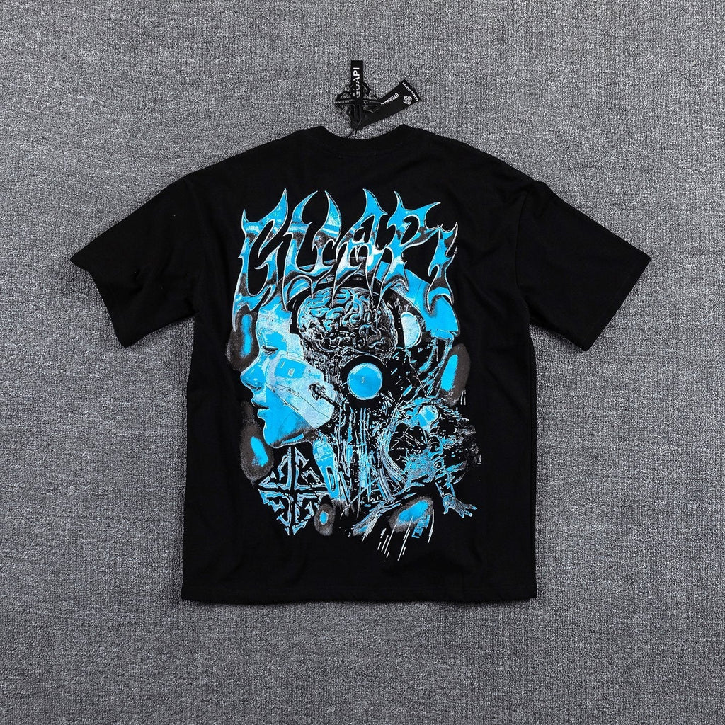 GUAPI Blue Graphic Short-Sleeve T-Shirt
