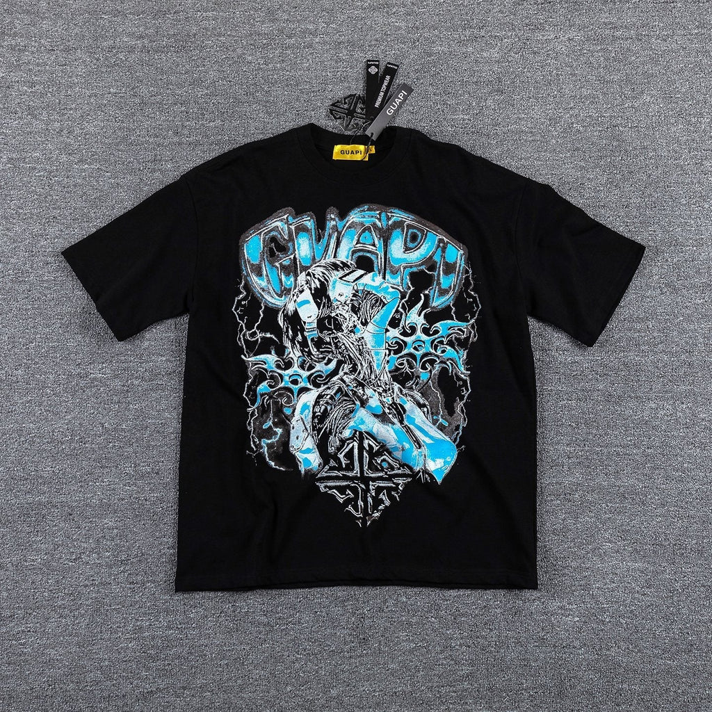 GUAPI Blue Graphic Short-Sleeve T-Shirt
