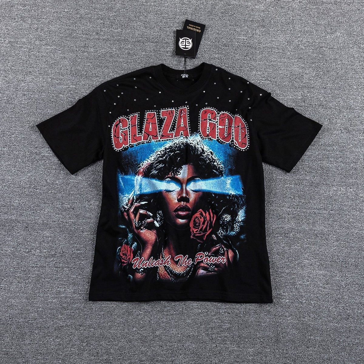 GLAZA GOD Unleash The Power Graphic T-Shirt