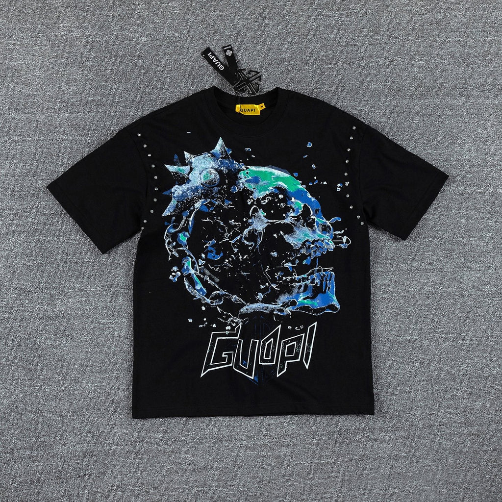 GUAPI Skull Chain Graphic T-Shirt