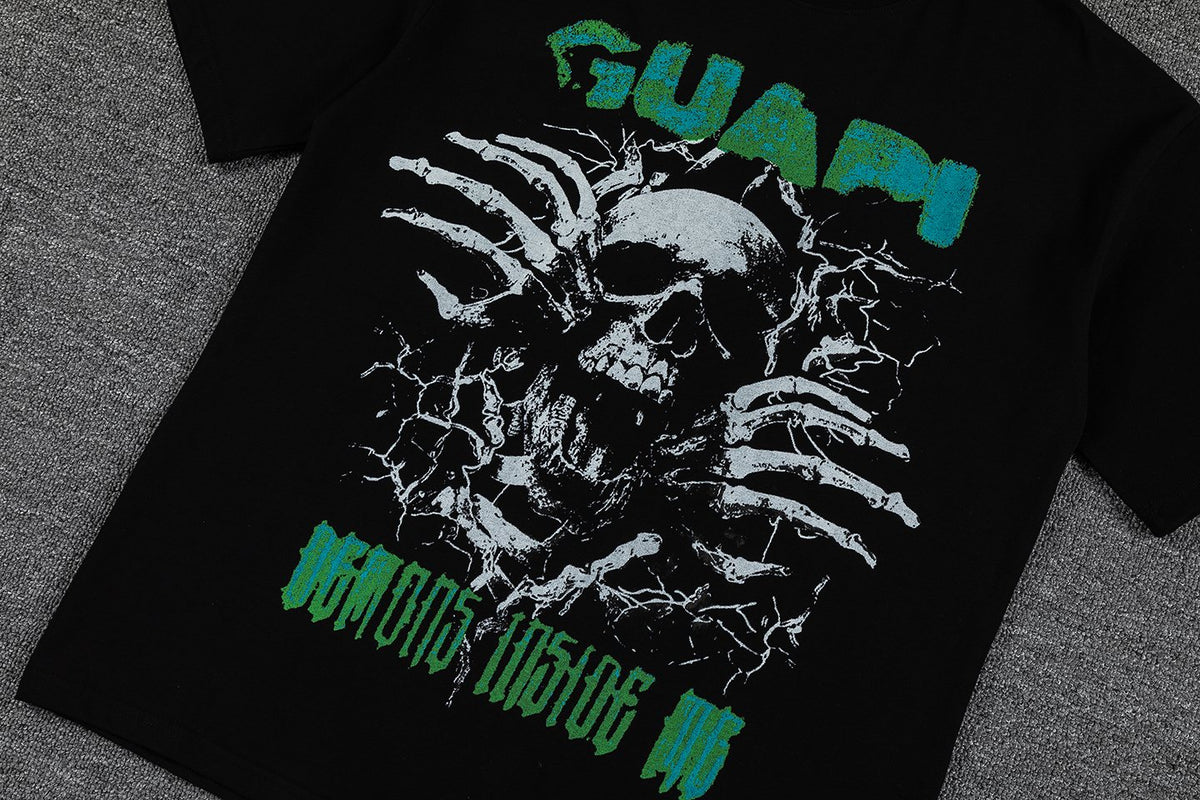 GUAPI Skull Ribcage Graphic T-Shirt