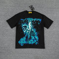 GUAPI Blue Graphic Black T-Shirt