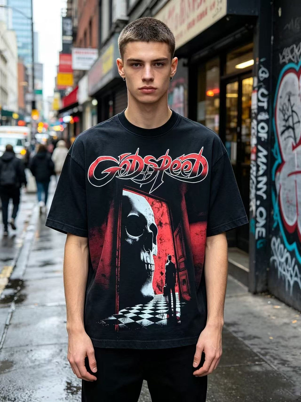 Godspeed Skull Graphic T-Shirt