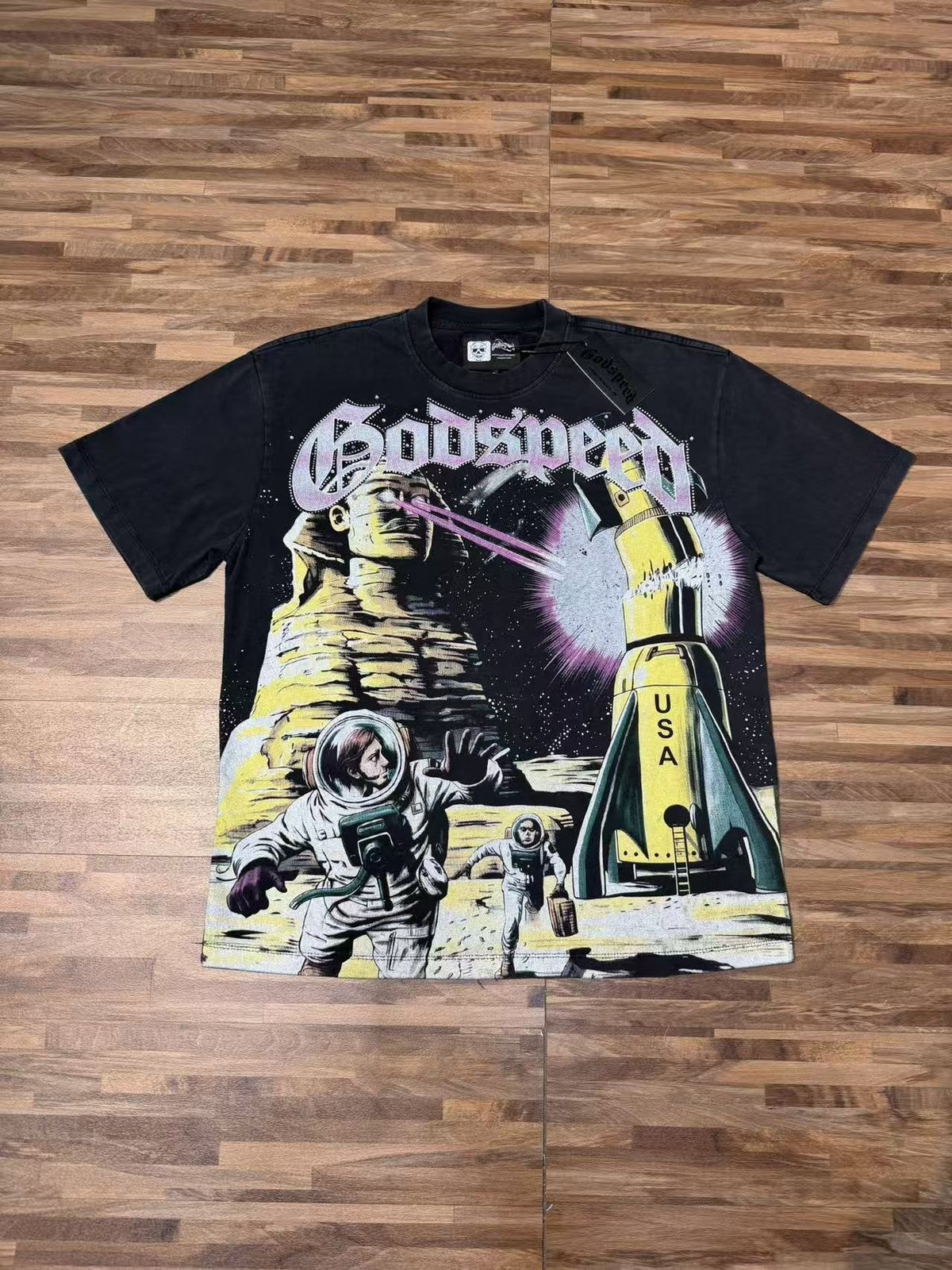 Godspeed Astronaut Rocket Graphic T-Shirt
