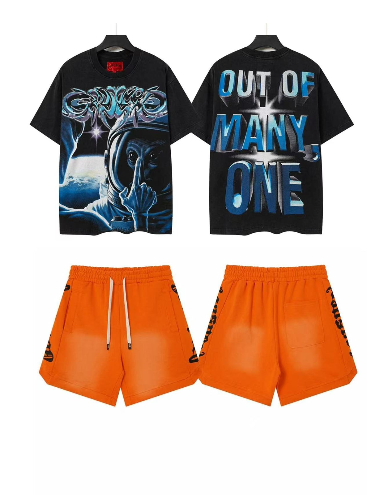Godspeed Space Basketball Out Of Many One T-Shirt & Shorts Set