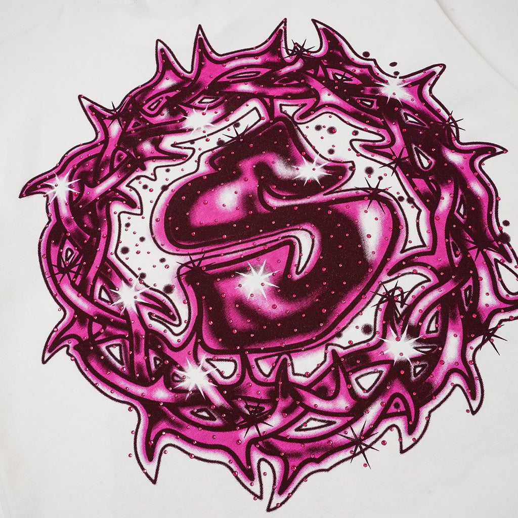 SAINT Rhinestone Front & Back Graphic T-Shirt
