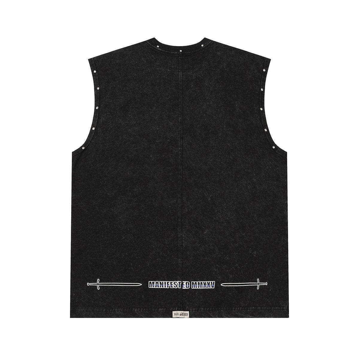 Godspeed Manifest Skull Studded Black Sleeveless T-Shirt