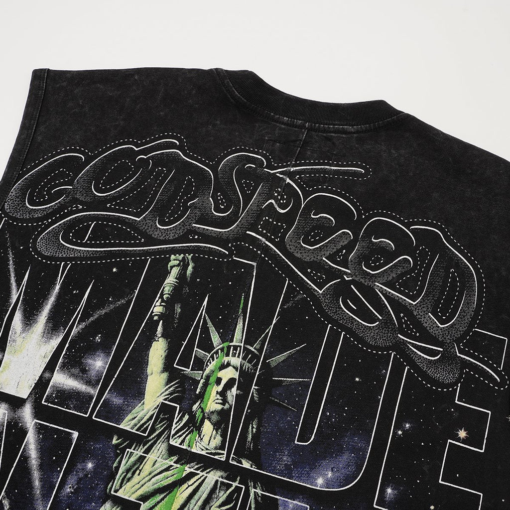 Godspeed Statue of Liberty NYC Sleeveless T-Shirt