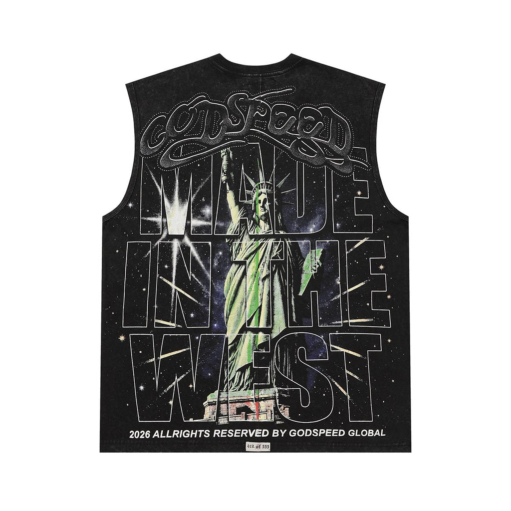 Godspeed Statue of Liberty NYC Sleeveless T-Shirt