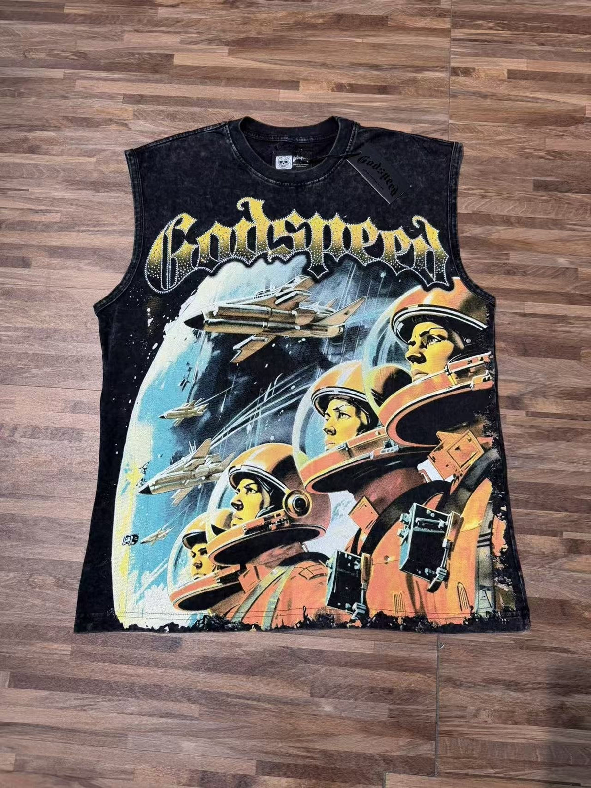 Godspeed Astronaut Graphic Sleeveless T-Shirt