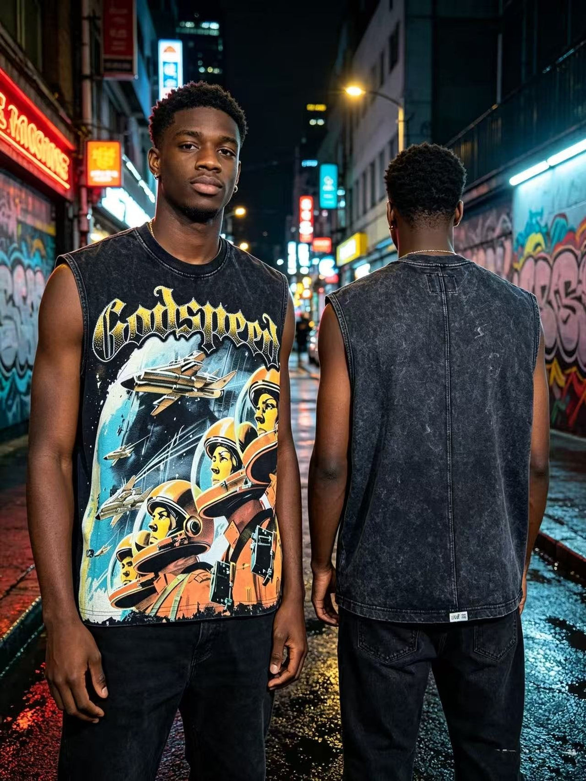 Godspeed Astronaut Graphic Sleeveless T-Shirt