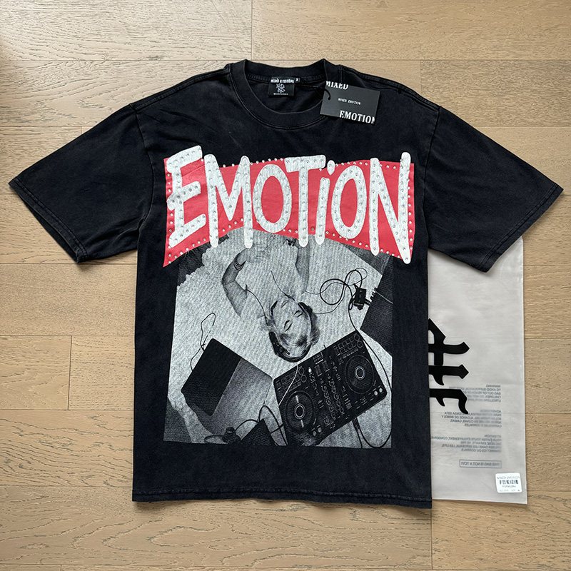 MIXED EMOTION Rhinestone Graphic T-Shirt