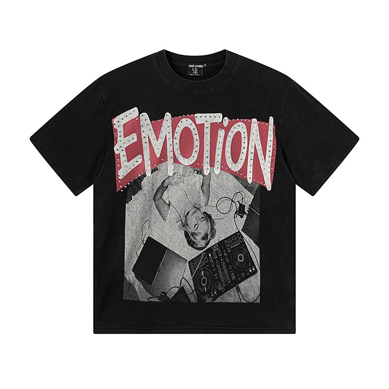 MIXED EMOTION Rhinestone Graphic T-Shirt