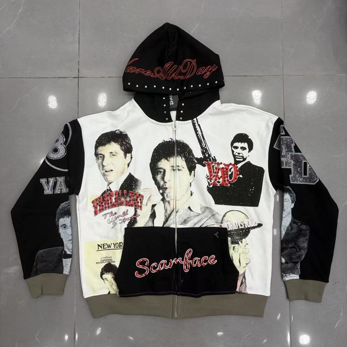 VARE ALL DAY Scarface Graphic Zip Hoodie