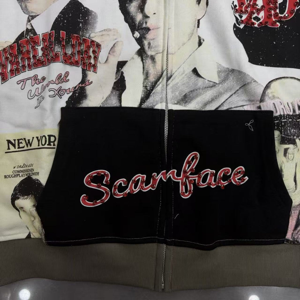 VARE ALL DAY Scarface Graphic Zip Hoodie