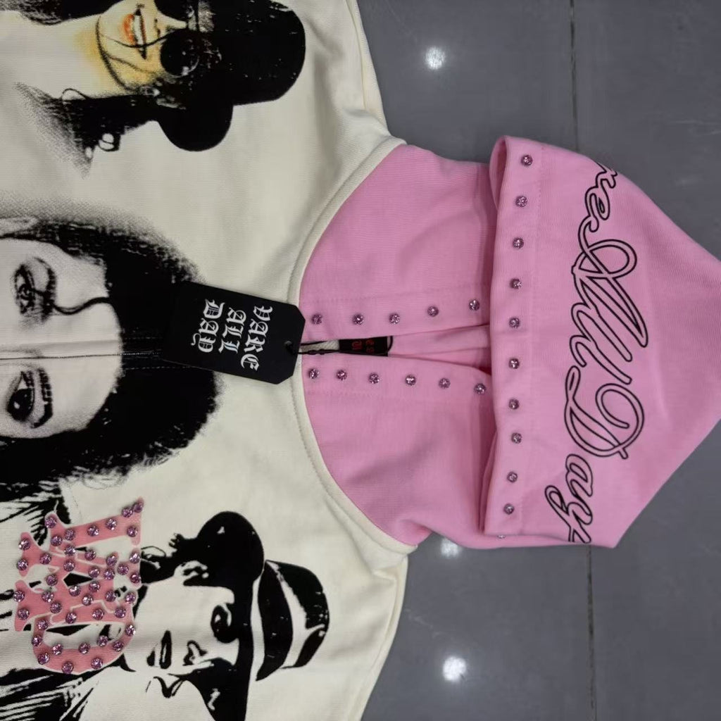 VARE ALL DAY King of Pop Graphic Zip Hoodie