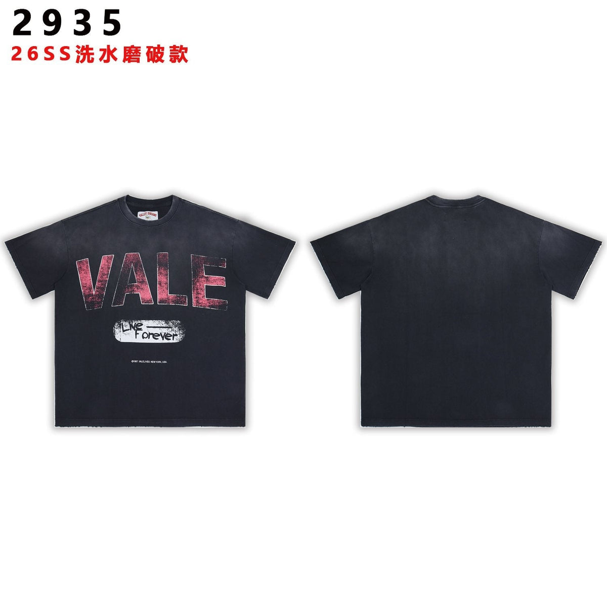 Valley Dreams Live Forever Distressed Graphic T-Shirt