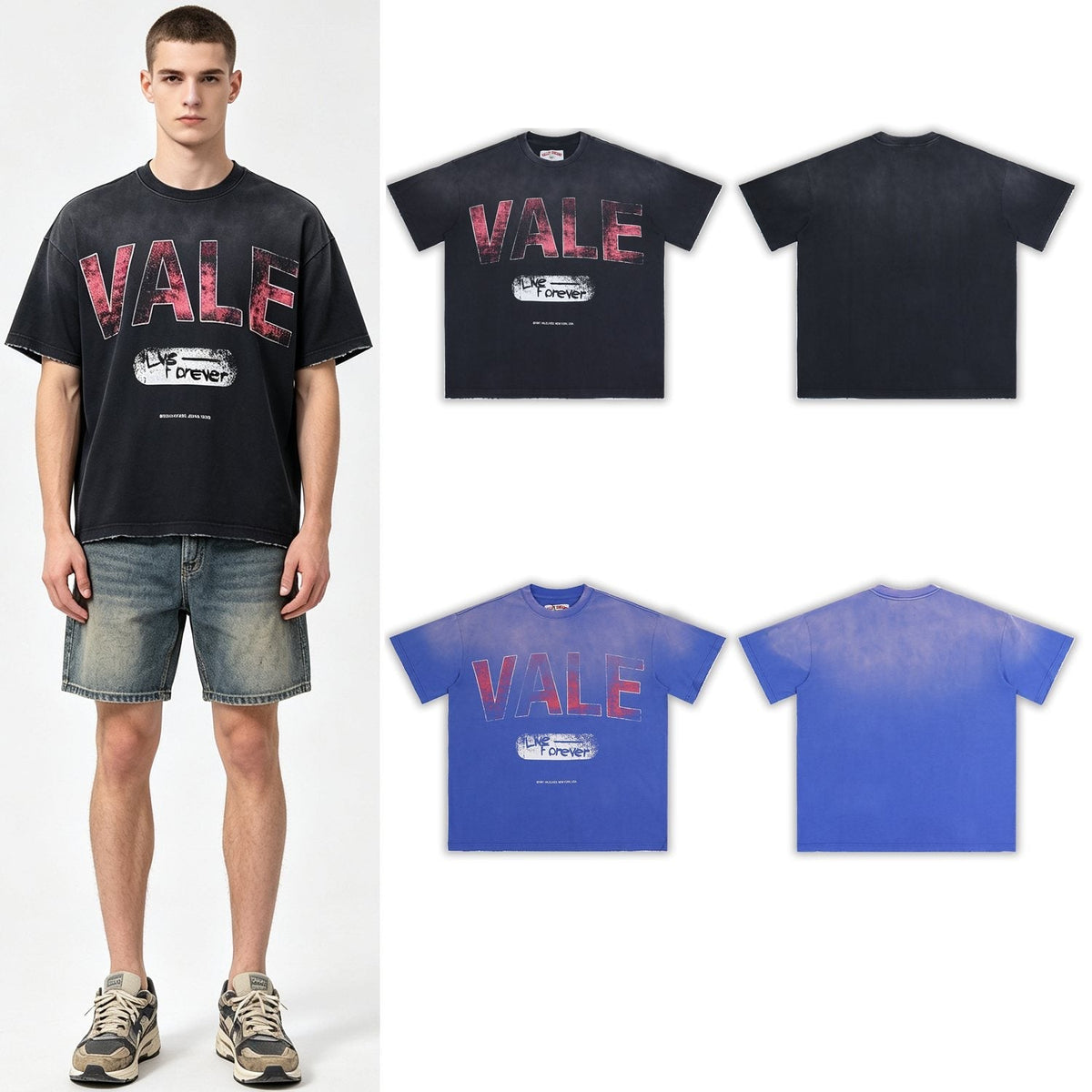 Valley Dreams Live Forever Distressed Graphic T-Shirt