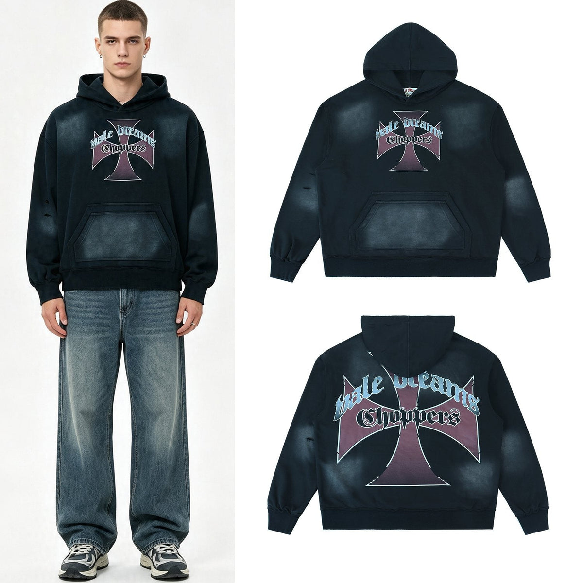 Valley Dreams Choppers Cross Graphic Hoodie