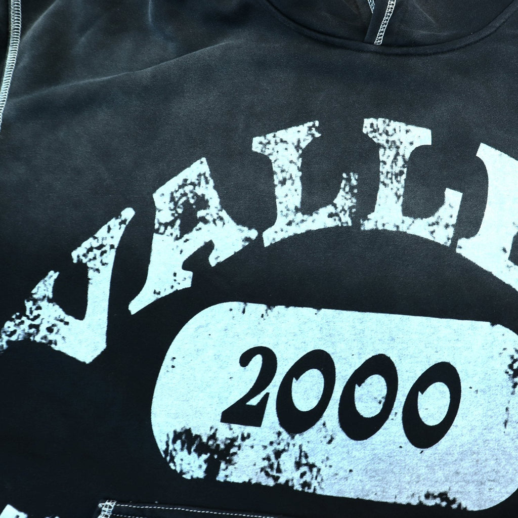 Valley Dreams 2000 Washed Black Graphic Hoodie