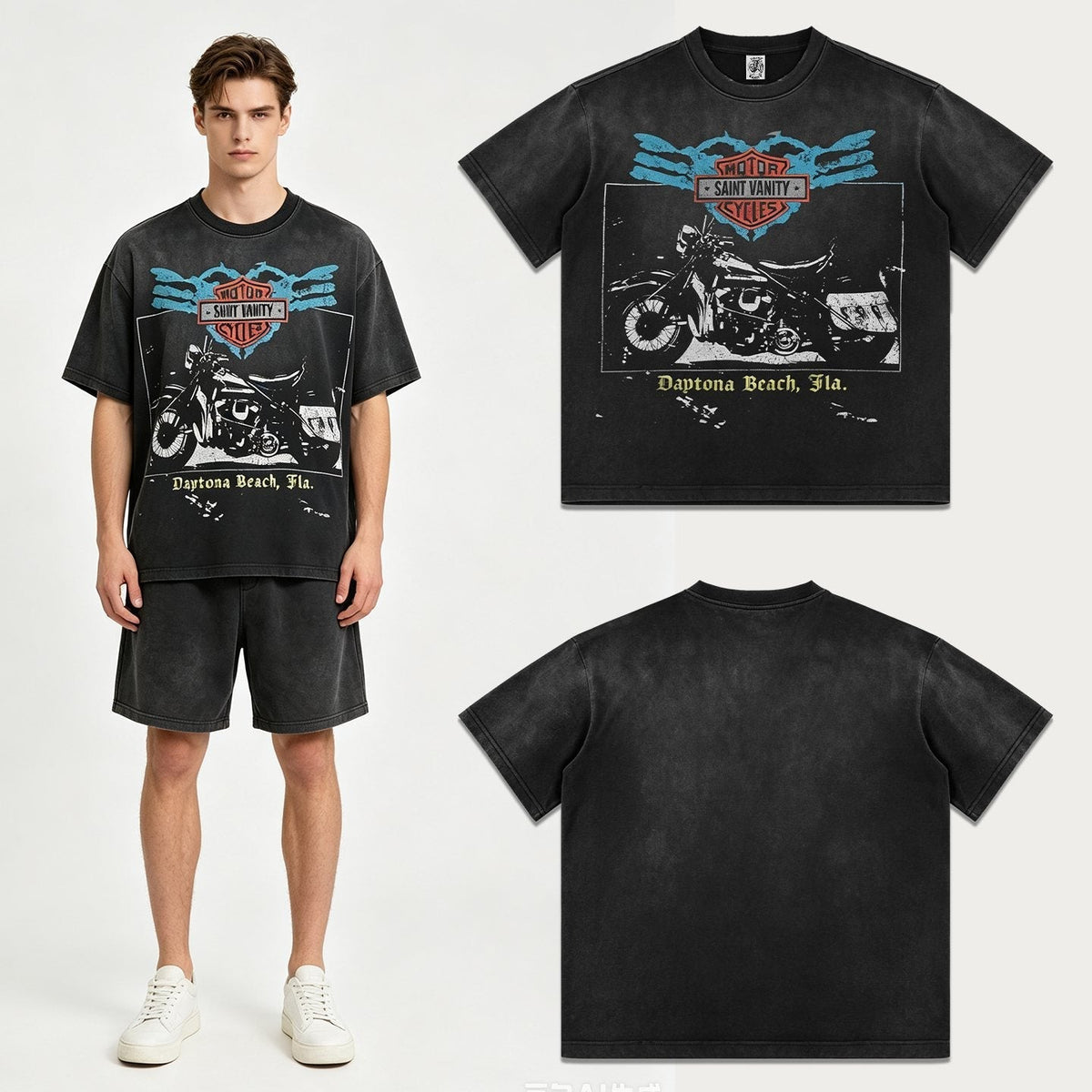 Saint Vanity Daytona Motorcycle Graphic T-Shirt