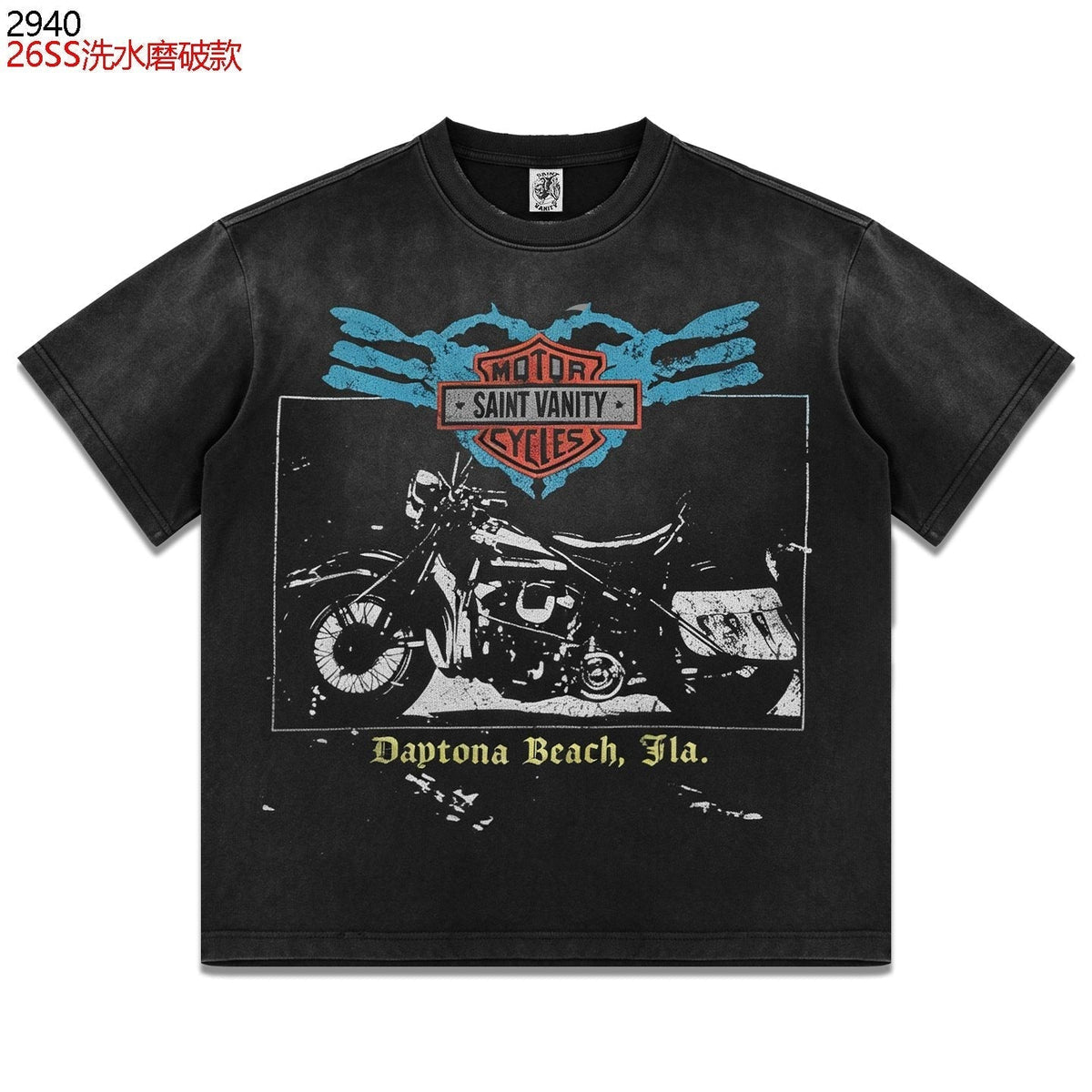 Saint Vanity Daytona Motorcycle Graphic T-Shirt