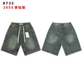 VALLEY Rhinestone Splatter Washed Denim Shorts